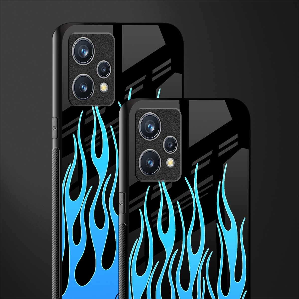 y2k blue flames glass case for realme 9 pro plus 5g image-2