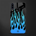 y2k blue flames glass case for samsung galaxy a20s image