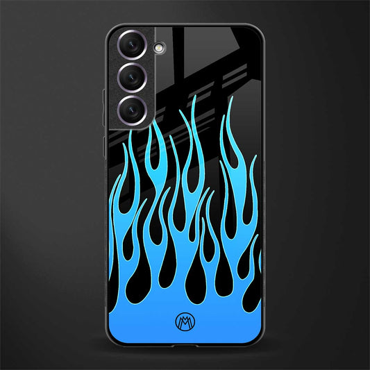 y2k blue flames glass case for samsung galaxy s21 fe 5g image