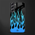 y2k blue flames glass case for samsung galaxy s22 plus 5g image