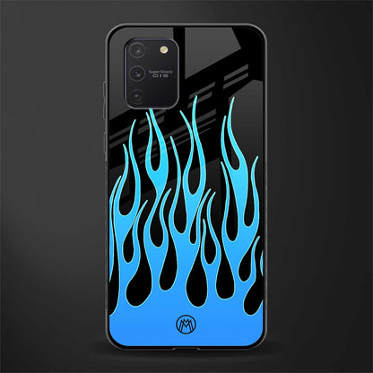 y2k blue flames glass case for samsung galaxy a91 image