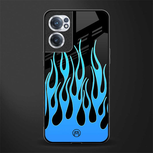y2k blue flames glass case for oneplus nord ce 2 5g image