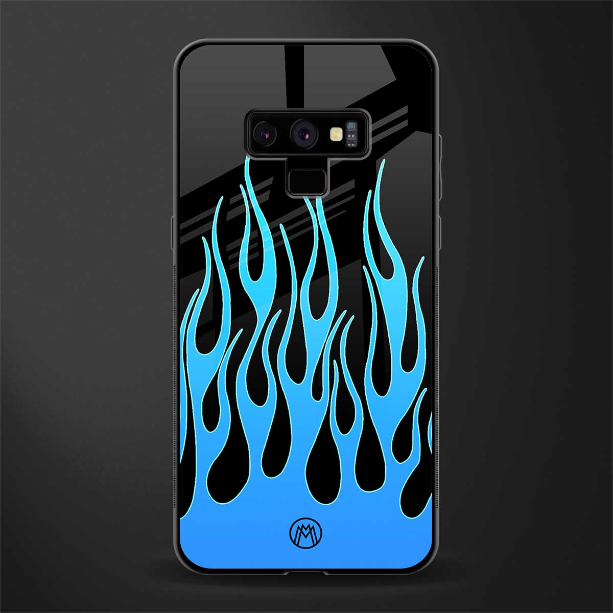 y2k blue flames glass case for samsung galaxy note 9 image