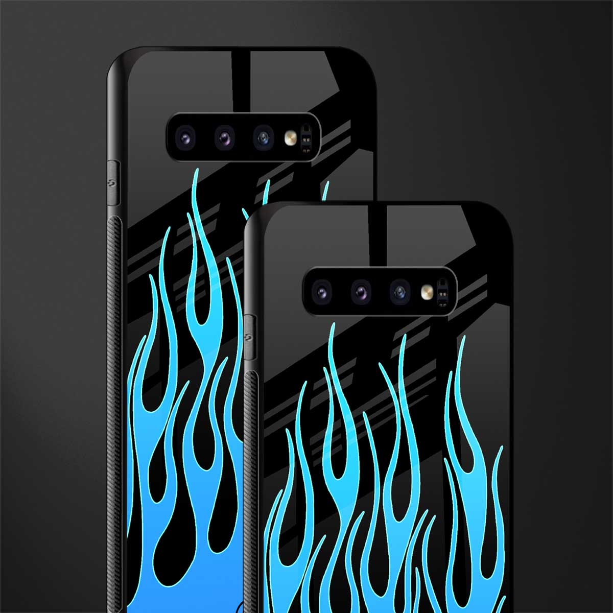 y2k blue flames glass case for samsung galaxy s10 image-2