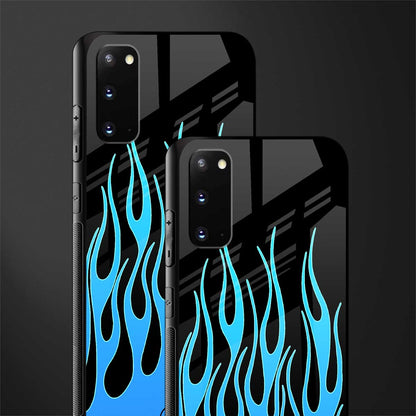 y2k blue flames glass case for samsung galaxy s20 image-2