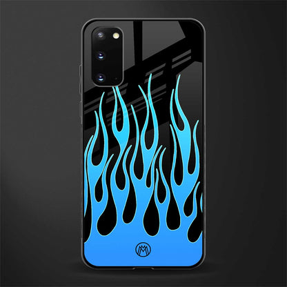 y2k blue flames glass case for samsung galaxy s20 image