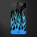 y2k blue flames glass case for redmi note 9 image