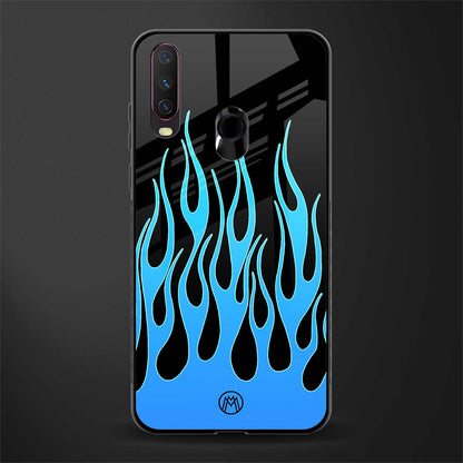 y2k blue flames glass case for vivo y15 image