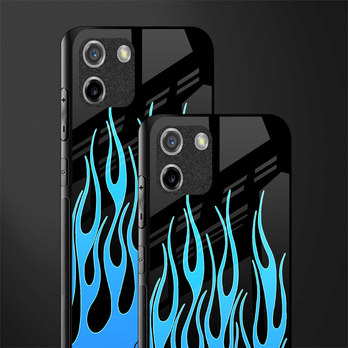y2k blue flames glass case for realme c11 image-2