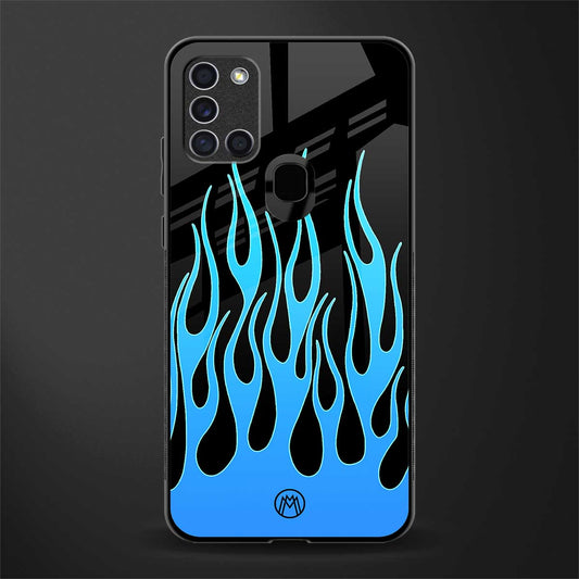 y2k blue flames glass case for samsung galaxy a21s image