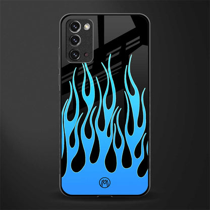 y2k blue flames glass case for samsung galaxy note 20 image