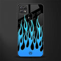 y2k blue flames glass case for oppo a15 image