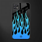 y2k blue flames glass case for oppo a15 image