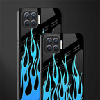 y2k blue flames glass case for oppo f17 pro image-2