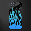 y2k blue flames glass case for oppo f17 pro image