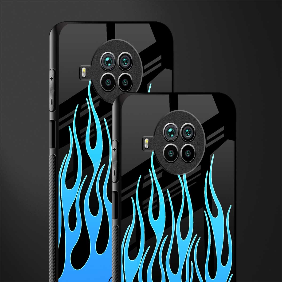 y2k blue flames glass case for mi 10i image-2