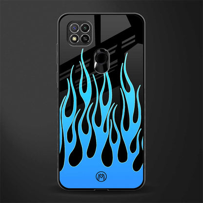 y2k blue flames glass case for redmi 9 image