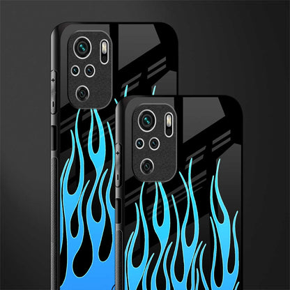 y2k blue flames glass case for redmi note 10 image-2