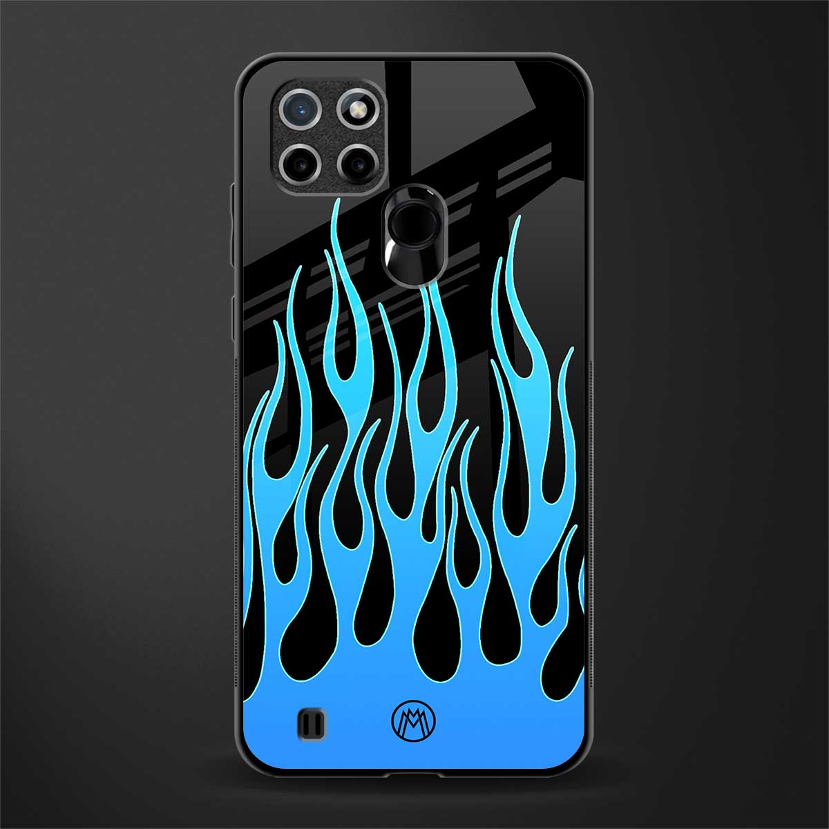 y2k blue flames glass case for realme c21 image