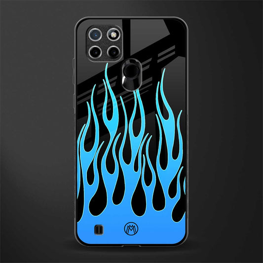 y2k blue flames glass case for realme c21 image