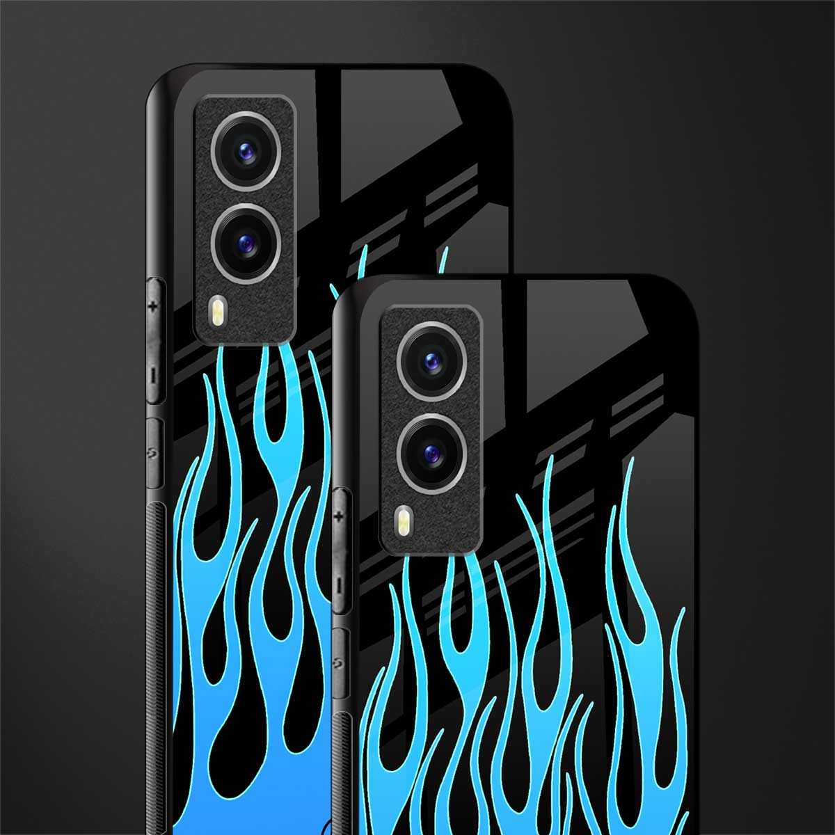 y2k blue flames glass case for vivo v21e 5g image-2