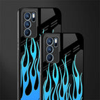 y2k blue flames glass case for oppo reno6 pro 5g image-2