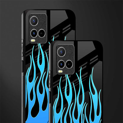y2k blue flames glass case for vivo y33s vivo y33t image-2