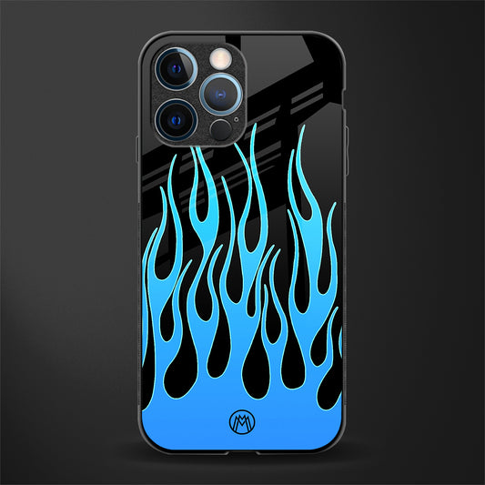 y2k blue flames glass case for iphone 13 pro image