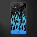y2k blue flames back phone cover | glass case for realme narzo 50a