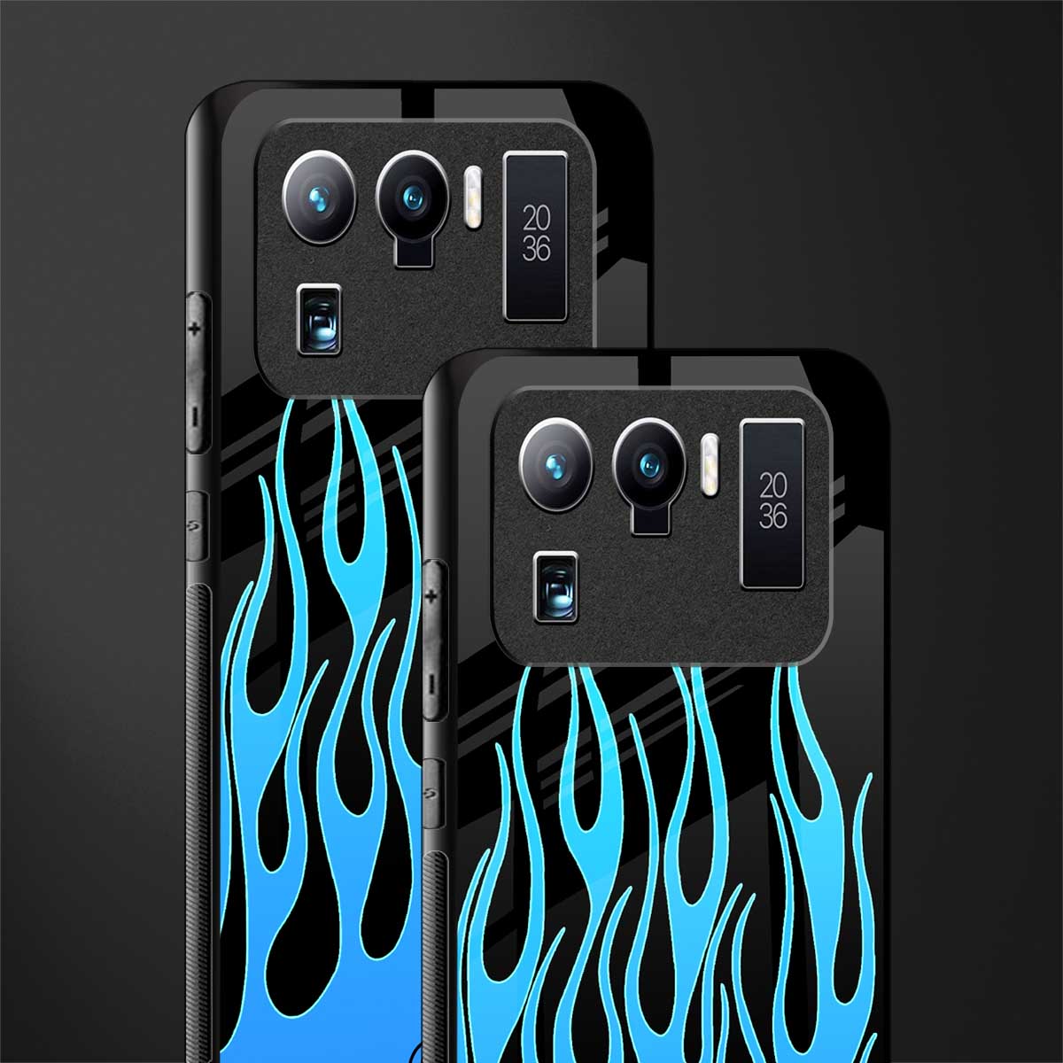 y2k blue flames glass case for mi 11 ultra 5g image-2