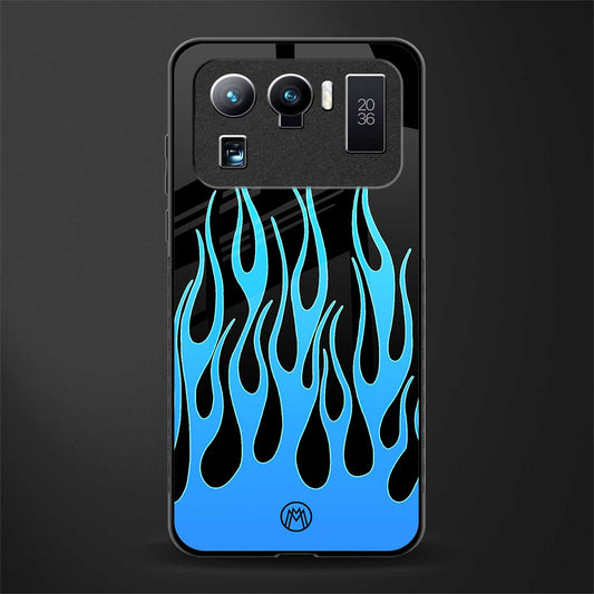 y2k blue flames glass case for mi 11 ultra 5g image