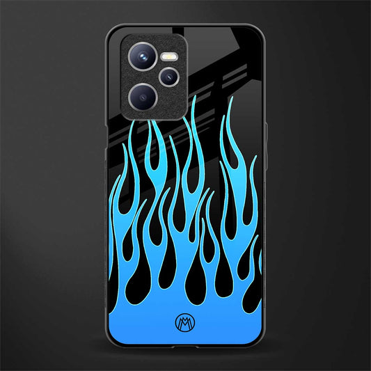 y2k blue flames glass case for realme c35 image