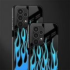 y2k blue flames back phone cover | glass case for samsung galaxy a13 4g