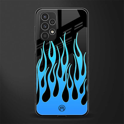 y2k blue flames back phone cover | glass case for samsung galaxy a13 4g