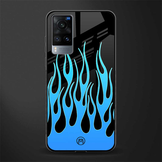 y2k blue flames glass case for vivo x60 image
