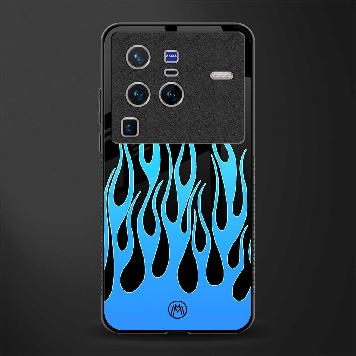 y2k blue flames glass case for vivo x80 pro 5g image