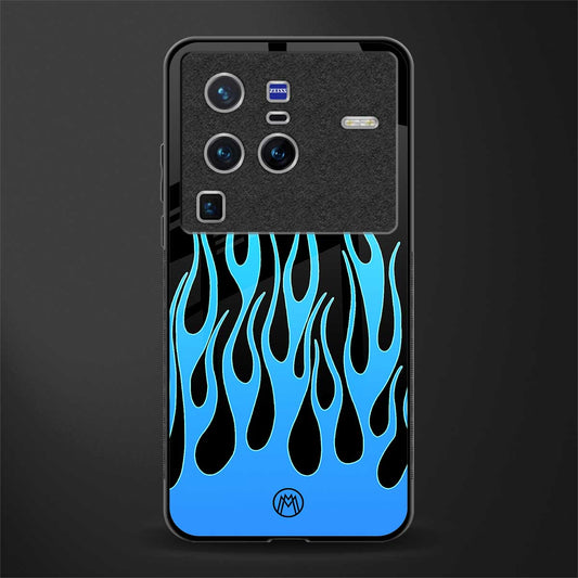 y2k blue flames glass case for vivo x80 pro 5g image
