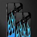 y2k blue flames glass case for oneplus 6 image-2