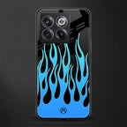 y2k blue flames back phone cover | glass case for oneplus 10t