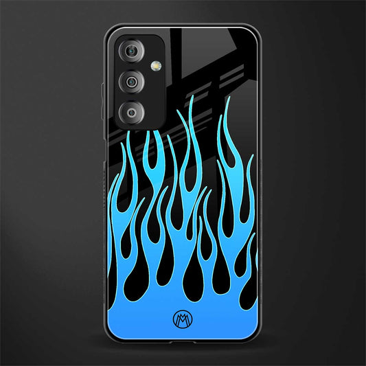 y2k blue flames back phone cover | glass case for samsung galaxy f23 5g