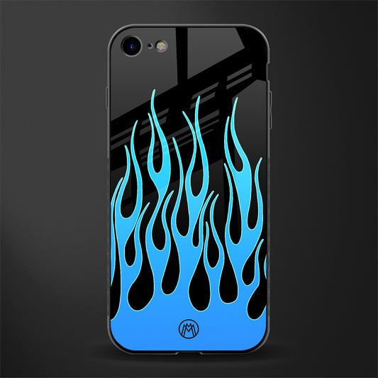 y2k blue flames glass case for iphone 7 image