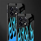 y2k blue flames back phone cover | glass case for oneplus 11r