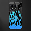 y2k blue flames back phone cover | glass case for oneplus 11r