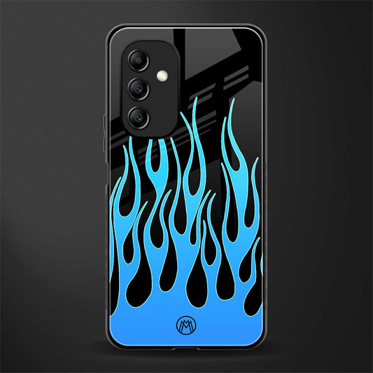 y2k blue flames back phone cover | glass case for samsung galaxy a14 5g