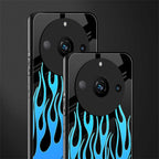 y2k blue flames back phone cover | glass case for realme 11 pro 5g