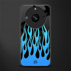 y2k blue flames back phone cover | glass case for realme 11 pro 5g