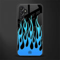 y2k blue flames back phone cover | glass case for samsun galaxy a24 4g