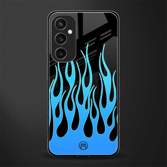 y2k blue flames back phone cover | glass case for samsung galaxy s23 fe 5g