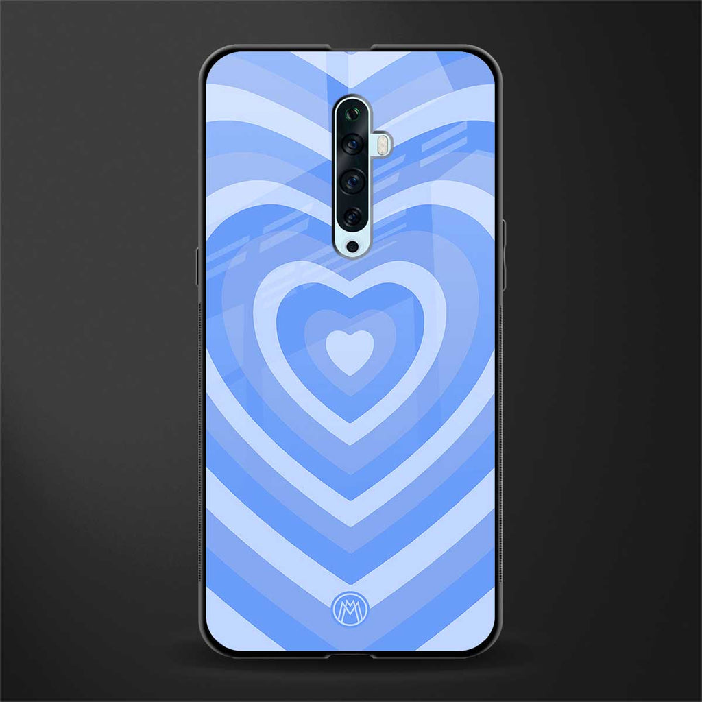 y2k blue hearts aesthetic glass case for oppo reno 2f image