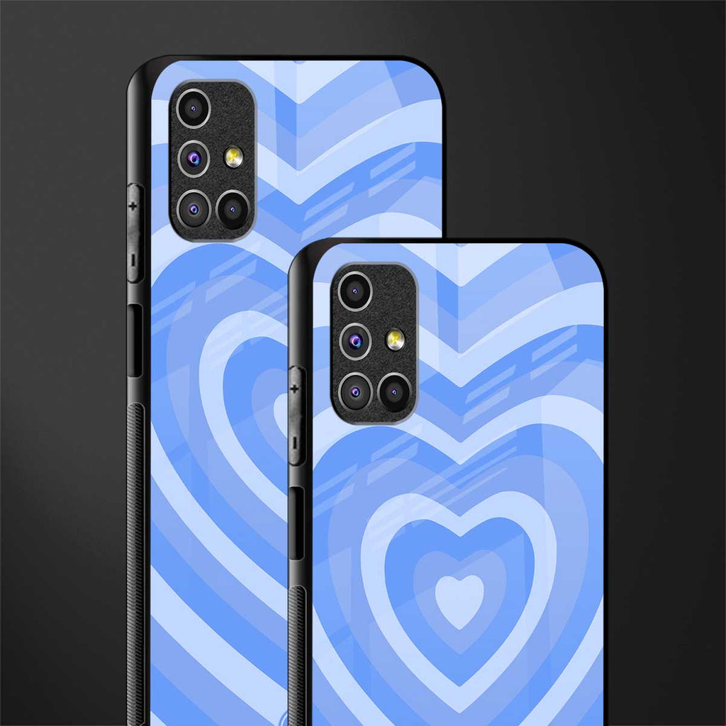 y2k blue hearts aesthetic glass case for samsung galaxy m51 image-2